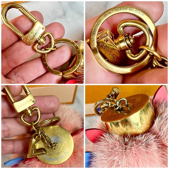 Louis Vuitton Large Pink “Lovely Birds” Mink Bag Charm - Picture 8 of 9